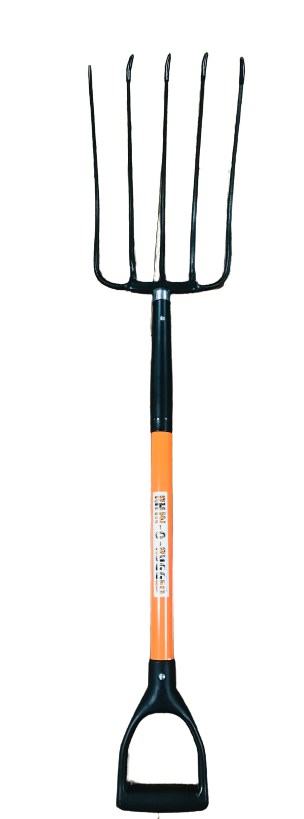 Rhin O Rugged 5 Tine Forded Manure Fork D Handle With 29 Inch Fiberglass Handle