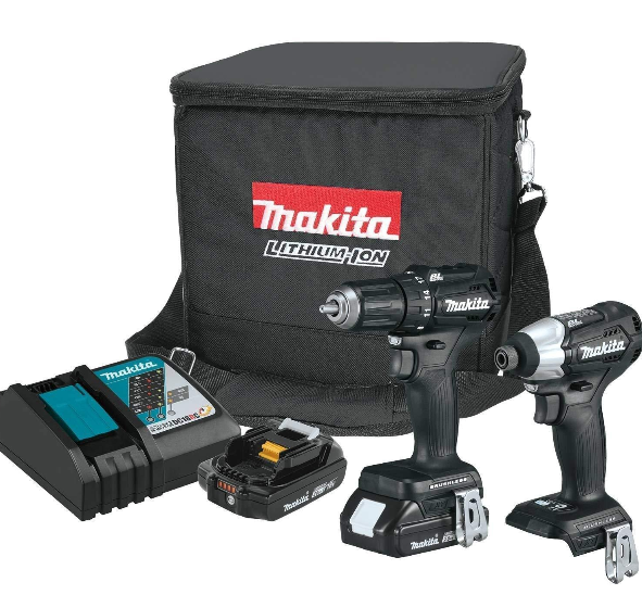 Makita 18 Volt Sub Compact 2 Piece Combo Kit Factory Serviced