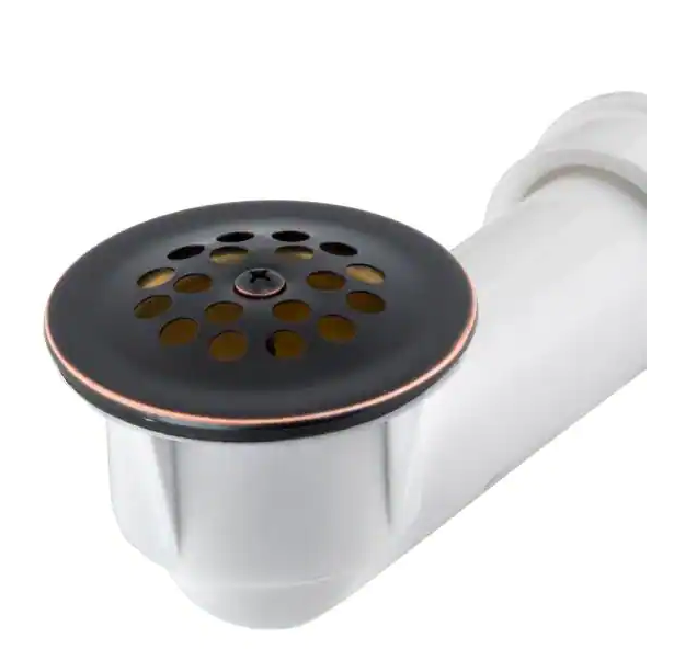Everbilt Trip Lever 1 1/2 inch White Poly Pipe Bath Waste and Overflow Tub Drain in Oil Rubbed Bronze Damaged Box