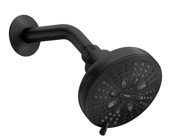 Moen HydroEnergetix 8 Spray Patterns with 1.75 GPM 4.75 in Single Wall Mount Fixed Shower Head in Matte Black Damaged Box