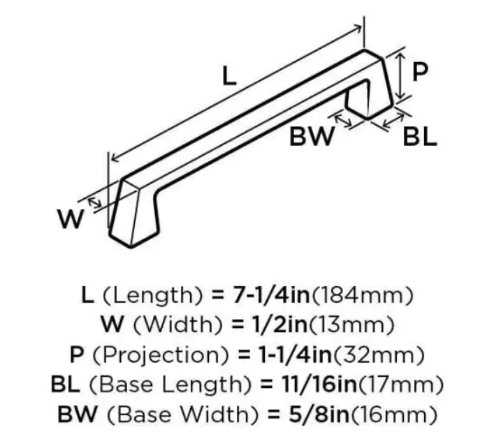 Amerock Blackrock 6 5/16 in 160 mm Center to Center Gunmetal Drawer Pull