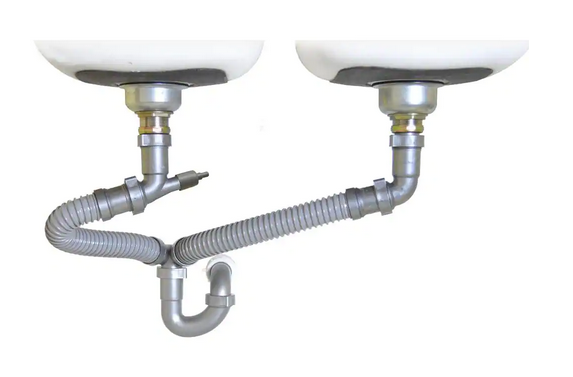 SnappyTrap 1-1/2 inch All in One Drain Kit for Double Bowl Kitchen Sinks *Damaged Box*