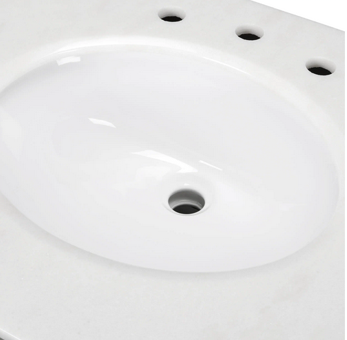 Home Decorators Collection Bath Vanity in Ivory Marble Vanity Top in Sink Scratch & Dent