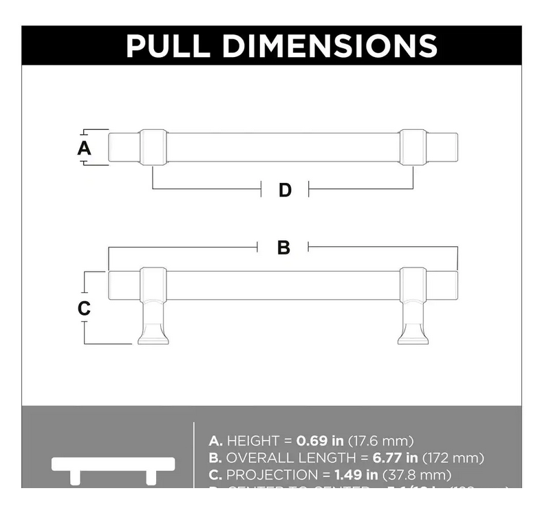 Liberty Acrylic Bar 5 1/16 inch 128 mm Champagne Bronze and Clear Drawer Pull