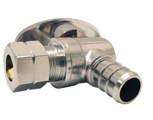Apollo 1/2 in Chrome Plated Brass PEX Barb x 3/8 inch Compression Quarter Turn Angle Stop Valve