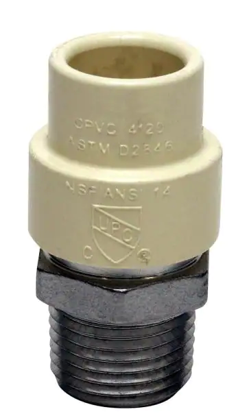 Apollo 1/2 inch x 1/2 inch CPVC CTS Slip Stainless Steel MPT Adapter
