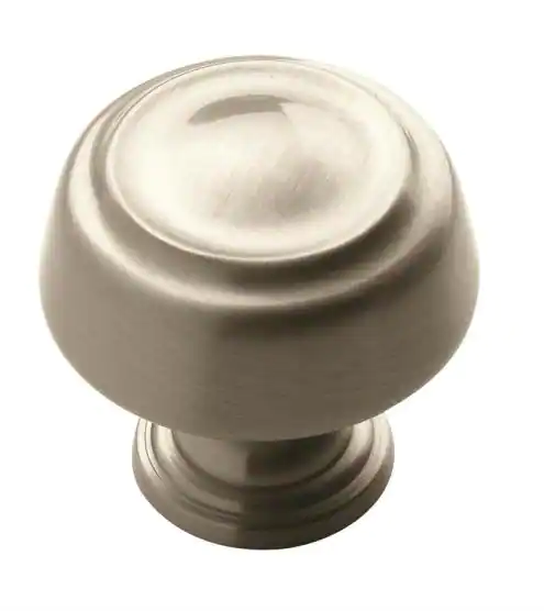 Amerock Kane 1 3/16 inch Dia 30 mm Satin Nickel Round Cabinet Knob