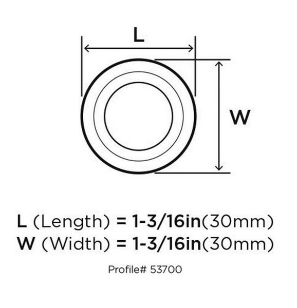Amerock Kane 1 3/16 inch Dia 30 mm Satin Nickel Round Cabinet Knob