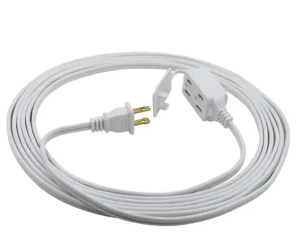 Prime 12 ft White 3 Outlet Household Extension Cord
