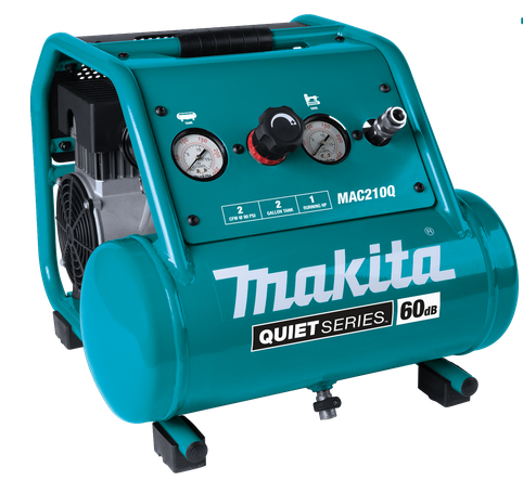Makita Quiet Series 1 HP 2 Gallon Oil Free Electric Air Compressor Factory Serviced