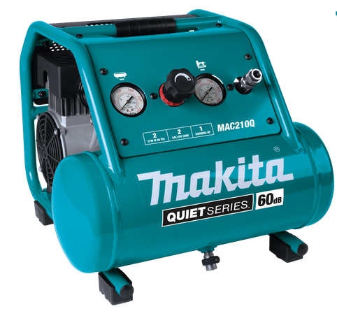 Makita Quiet Series 1 HP 2 Gallon Oil Free  Electric Air Compressor Factory Serviced