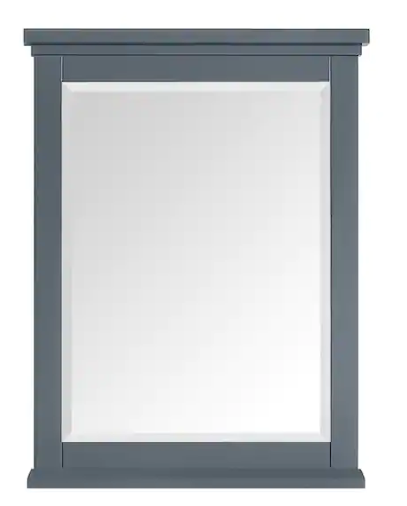 Merryfield 24 in. W x 32 in. H Framed Wall Mounted Mirror in Dark Blue-Gray