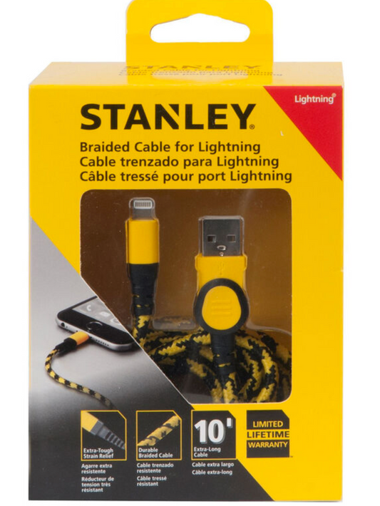 Stanley 10 Foot Braided USB Iphone Charging Cable