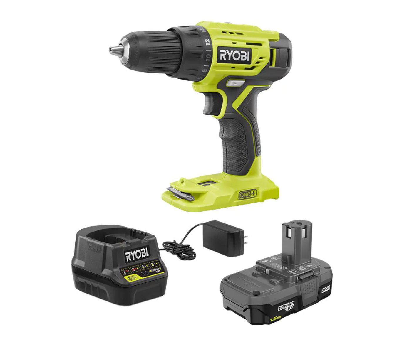 Ryobi 18 Volt ONE Lithium Ion Cordless 1 2 in. Drill Driver Kit