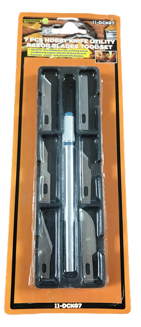 Top Zone 7pc Hobby Knife Utility Razor Blades Tool Set