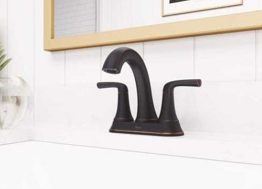 Roll over image to zoom in Pfister LF-048-LRYY Ladera 4 in. Centerset 2-Handle Bathroom Faucet in Tuscan Bronze *DAMAGED BOX*