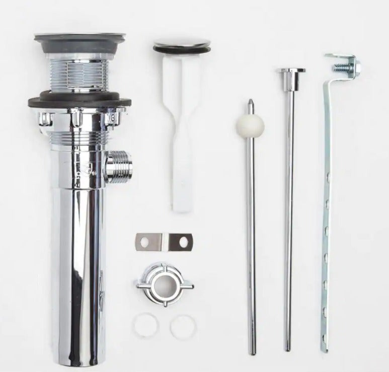 Clog Free Never Clog Pop-Up Drain Magnetic Stopper Chrome ABS Body without Overflow 1.6-2 In Sink Hole Chrome Damaged Box