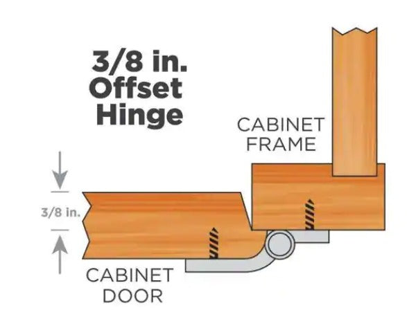 Hammercraft Black 3/8 in. Offset "H" Cabinet Hinge (1-Pair) *DAMAGED BOX*