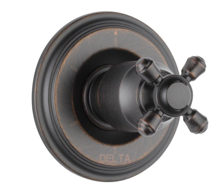Delta Cassidy 6-Setting 3-Port Diverter Trim - Less Handle In Venetian Bronze Damaged Box