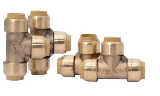 SharkBite 1/2 in. Push-to-Connect Brass Tee Fitting Pro Pack (4-Pack) *DAMAGED BOX*