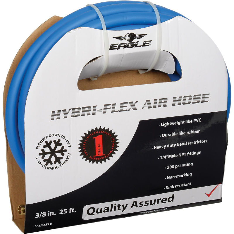 3/8 Inch x 25 foot Eagle Hybrid Air Hose