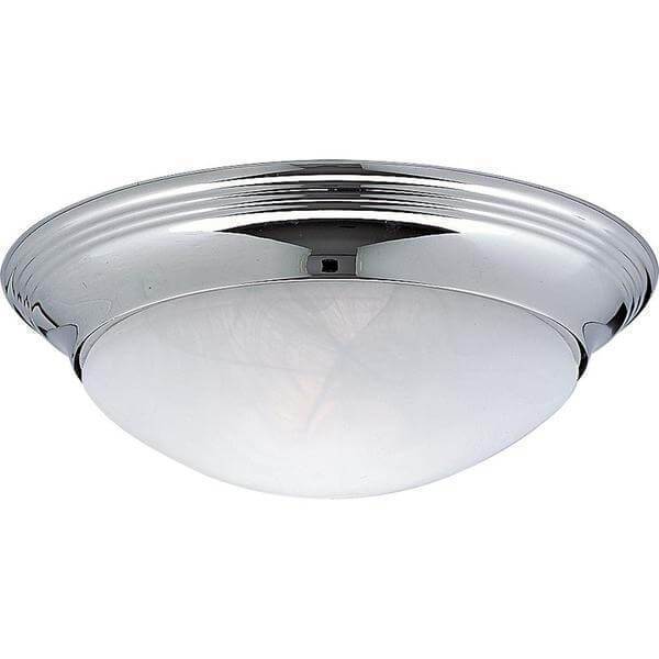 Alabaster Glass Collection 11.5 in. 1-Light Chrome Flush Mount Damaged Box-Lighting-Tool Mart Inc.