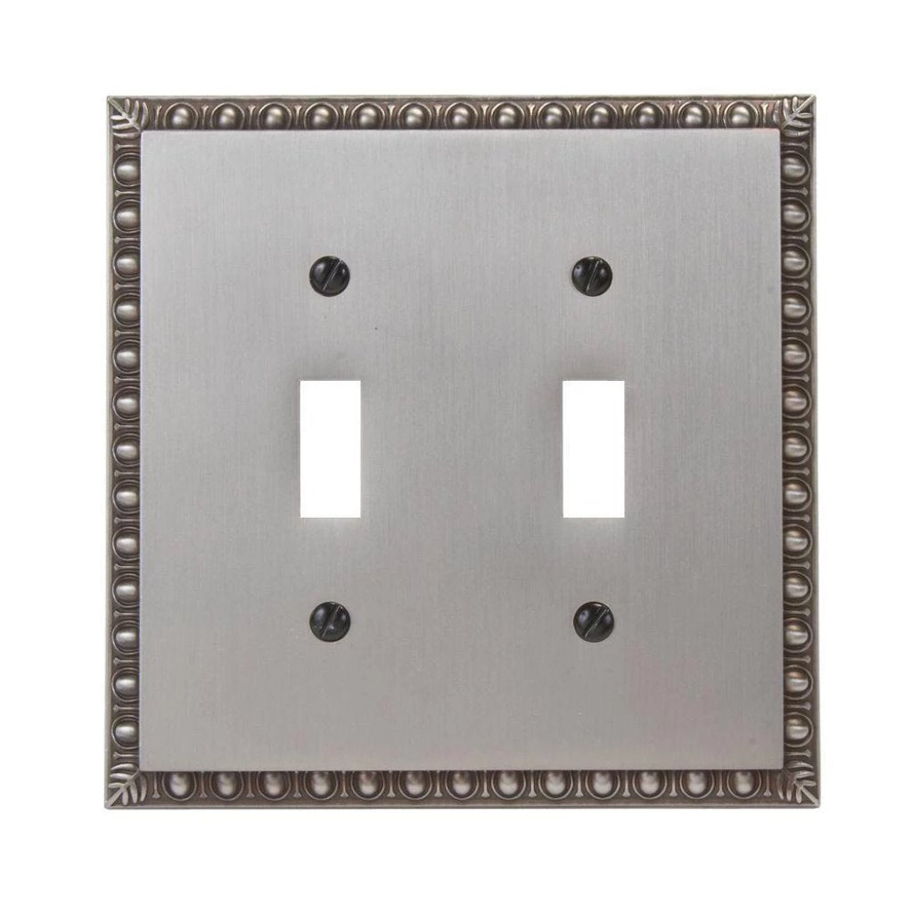 Amerelle Renaissance 2-Toggle Wall Plate, Antique Nickel Damaged Box-outlets, switches, & plates-Tool Mart Inc.