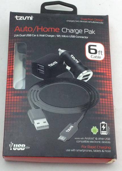 Auto/Home Charge Pack with Micro-USB Connector Damaged Package-Cell Phone Accessories-Tool Mart Inc.