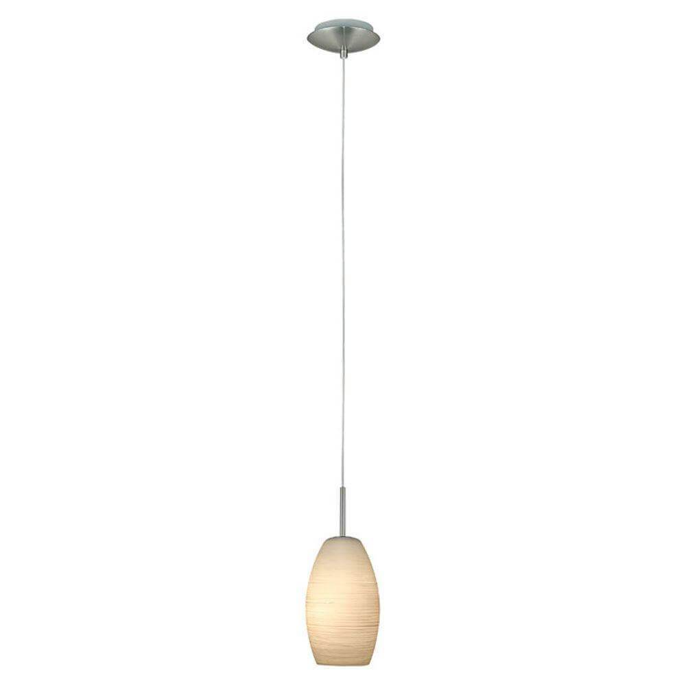 Batista 1-Light Matte Nickel and White Mini Pendant Damaged Box-Lighting-Tool Mart Inc.