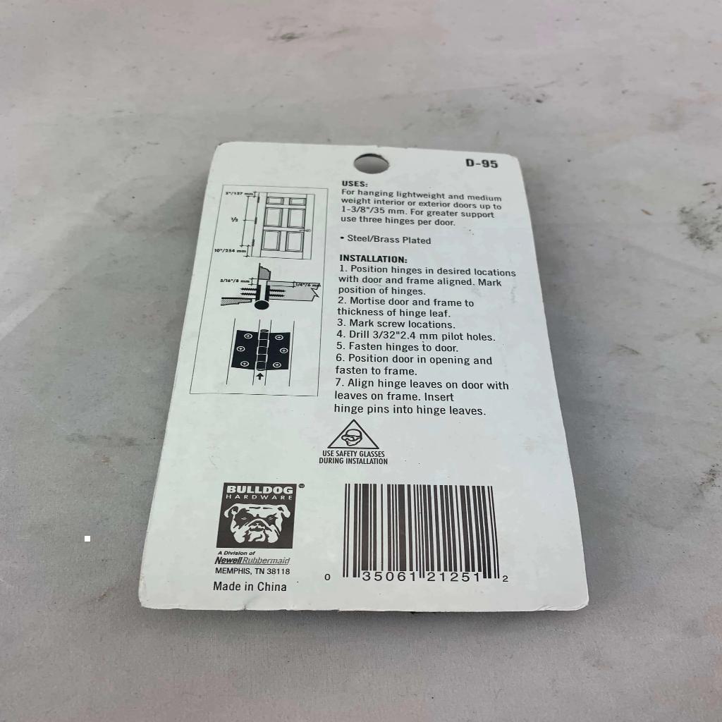 Bulldog Hardware Brass Plated 4" Round Corner Door Hinge-hardware-Tool Mart Inc.