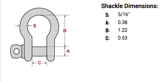 Cal Hawk 5 16 Inch Heavy Duty Bow Shackle