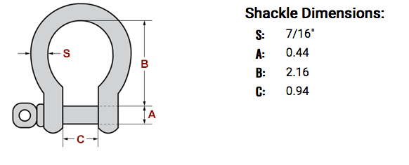Cal Hawk 7 16 Inch Heavy Duty Bow Shackle