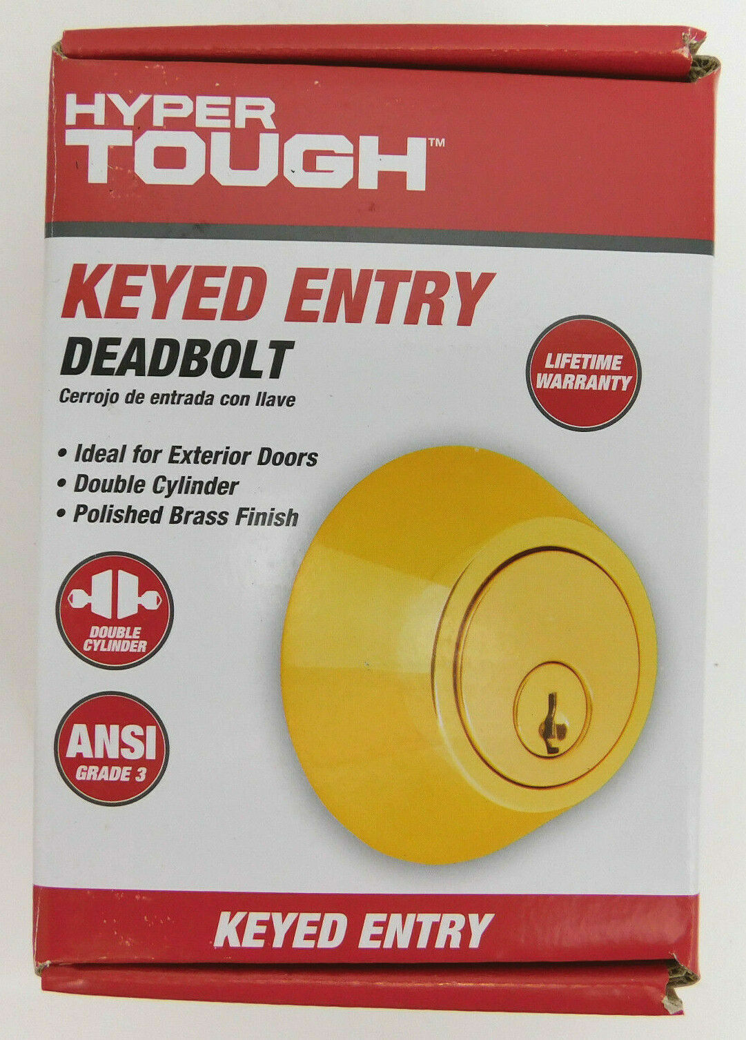 Hypertough Keyed Entry Deadbolt Damaged Box