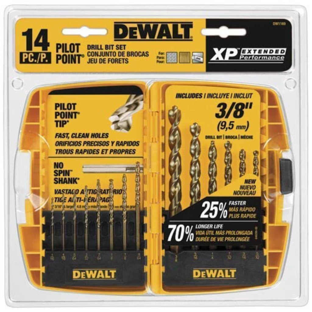 Dewalt 14 Piece Pilot Point and Drill Bit Set-drills & drivers-Tool Mart Inc.