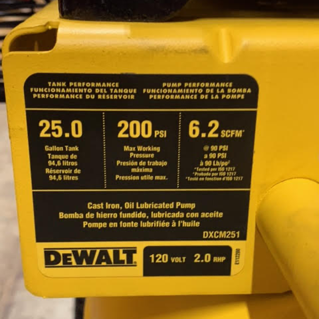 Factory Serviced Dewalt Air Compressor