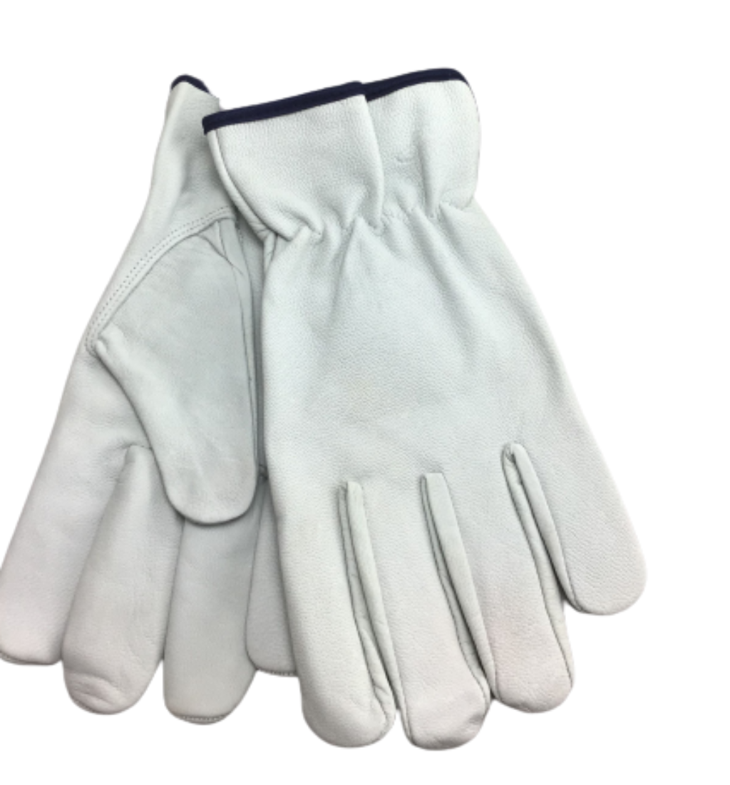 White Goat Skin Driver Glove Size Large