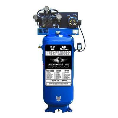 Eagle 5 HP 60 Gallon Single Stage Air Compressor (208/230V 1-Phase)-eagle air compressors-Tool Mart Inc.