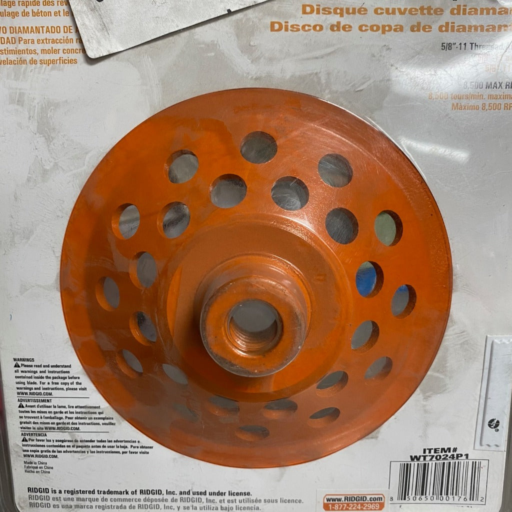 Ridgid 7 in. 24-Segment Diamond Cup Wheel by