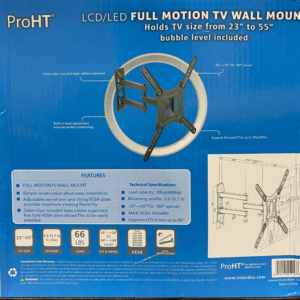 LED Full Motion TV Wall Mount