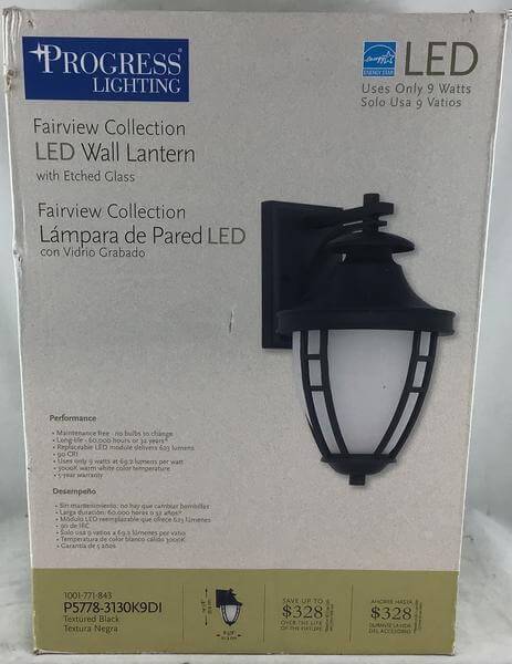 Fairview Collection 1-Light 14.2 in. Outdoor Textured Black LED Wall Lantern Damaged Box-outdoor lighting-Tool Mart Inc.