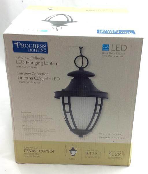 Fairview Collection 1-Light Outdoor Textured Black LED Hanging Lantern Damaged Box-Lighting-Tool Mart Inc.