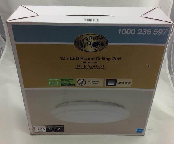 Functional Style 12 in. Round White 75 Watt Equivalent Integrated Integrated LED Flush Mount 1000 Lumens Dimmable Damaged Box-Lighting-Tool Mart Inc.