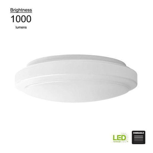 Functional Style 12 in. Round White 75 Watt Equivalent Integrated Integrated LED Flush Mount 1000 Lumens Dimmable Damaged Box-Lighting-Tool Mart Inc.