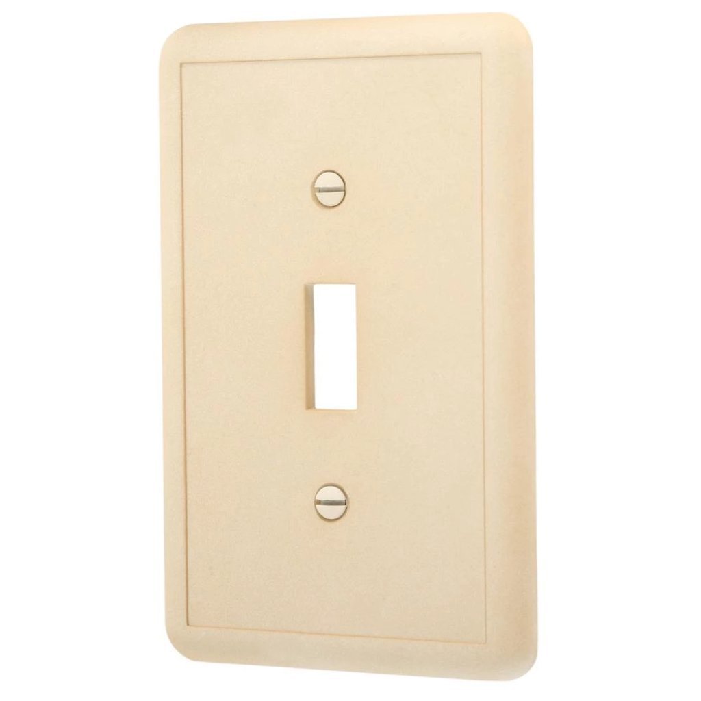 Hampton Bay 1-Toggle Wall Plate, Travertine Damaged Box-outlets, switches, & plates-Tool Mart Inc.