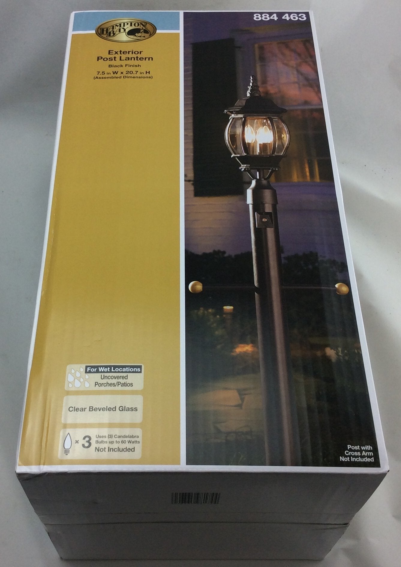 Hampton Bay 3-Light Black Outdoor Lamp Damaged Box-Lighting-Tool Mart Inc.