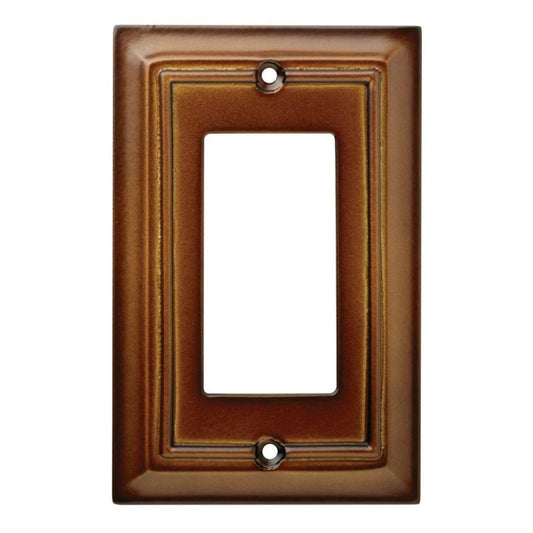 Hampton Bay Architectural Wood Decorative Single Rocker Switch Plate, Saddle Damaged Box-outlets, switches, & plates-Tool Mart Inc.