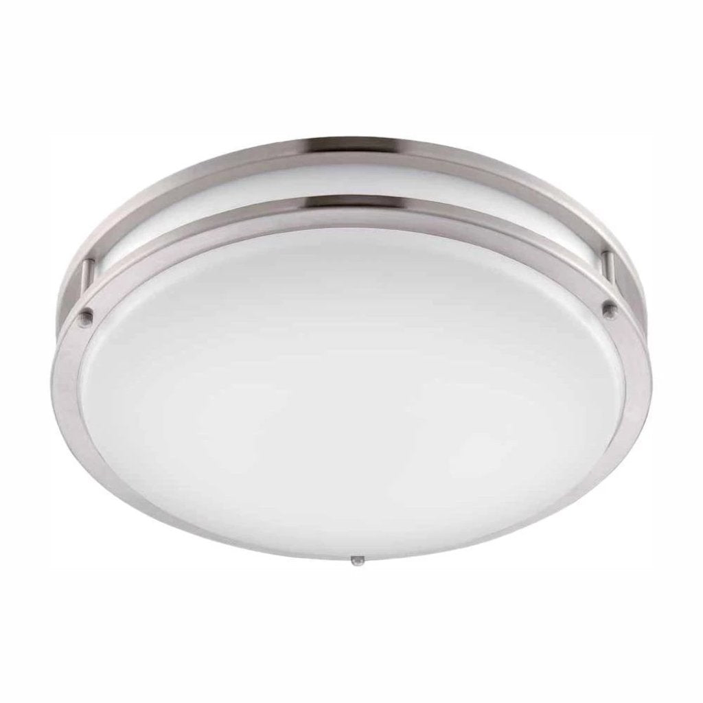 Hampton Bay Brushed Nickel LED Round Flush Mount Damaged Box-light-Tool Mart Inc.