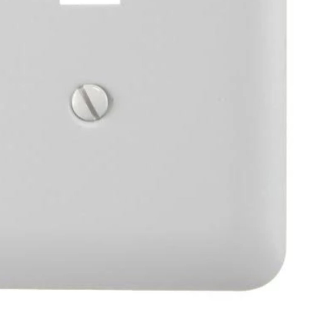 Hampton Bay Declan 2 Gang Toggle Wall Plate, White Steel-outlets, switches, & plates-Tool Mart Inc.