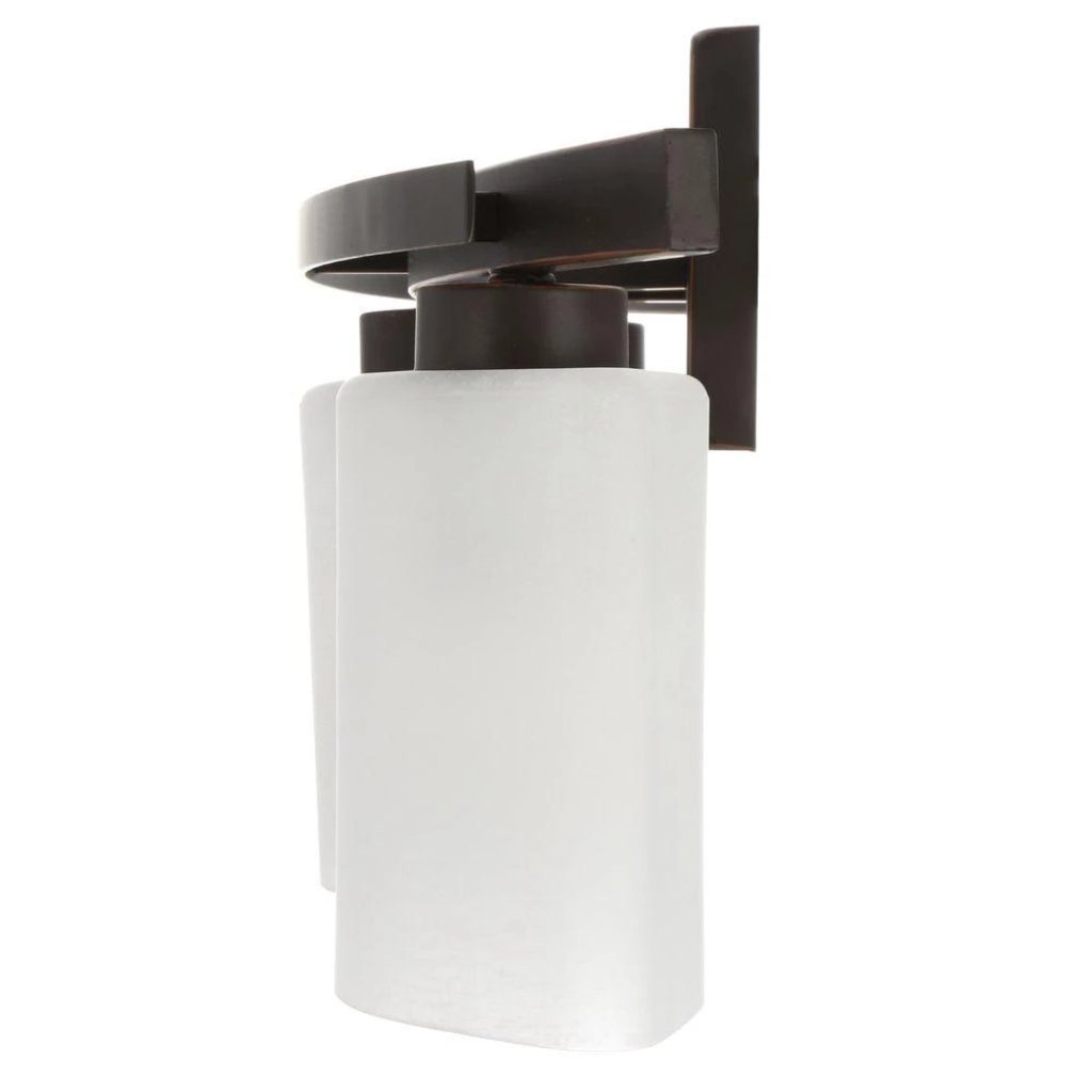 Hampton Bay Ettrick 3-Light Oil-Rubbed Bronze Sconce with Hand Pained Glass Shades Damaged Box-light-Tool Mart Inc.