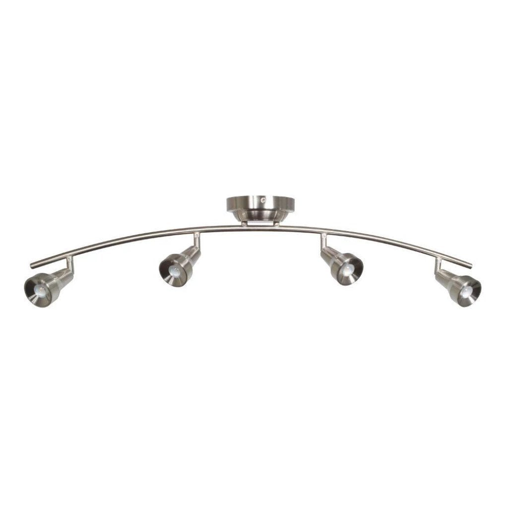 Hampton Bay Kelso 3 ft. 4-Light Satin Nickel LED Fixed Rail with 300/Lumen Heads Damaged Box-light-Tool Mart Inc.